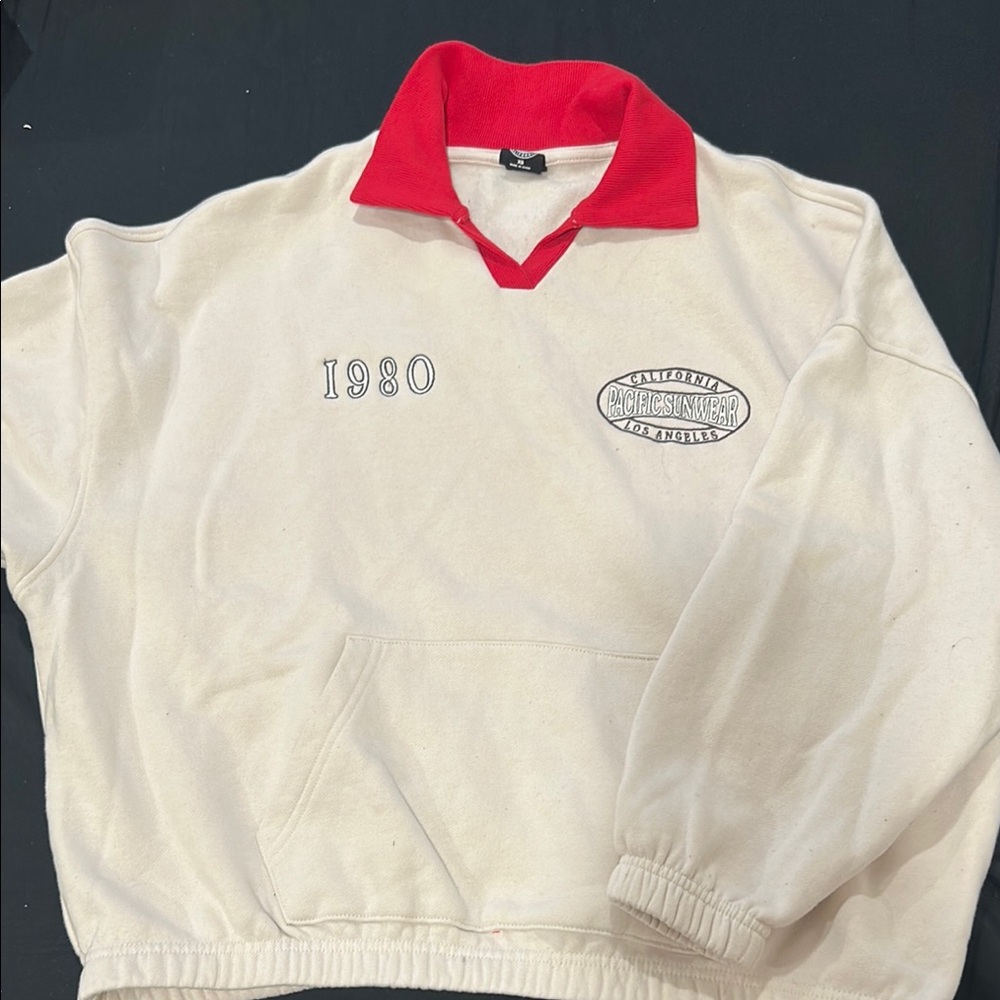 Vintage 1980 Cream and Red Sweater